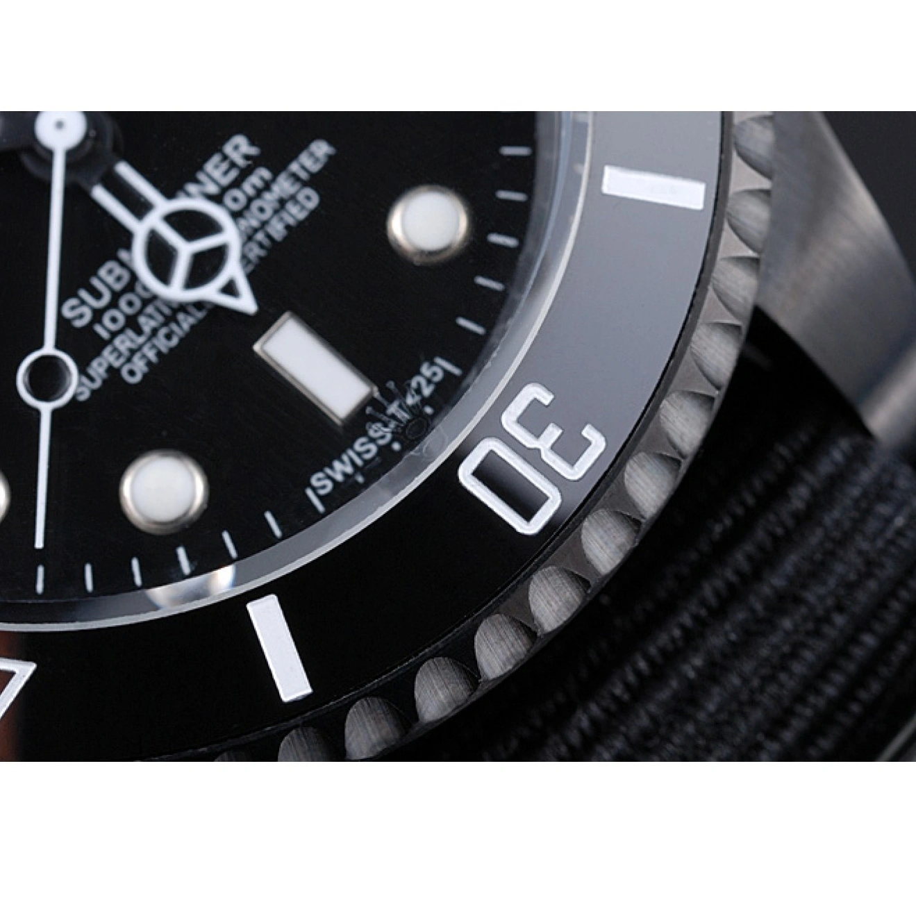 Aaa fake watches Black Strap Nylon Rolex Submariner 622006 1014